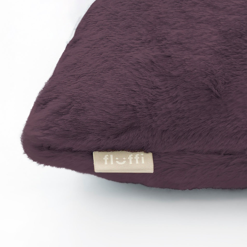 Super soft faux fur purple cushion